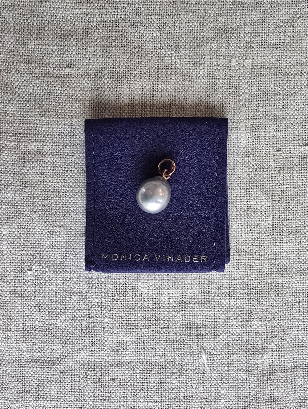 Monica Vinader Rose Gold Pearl Charm